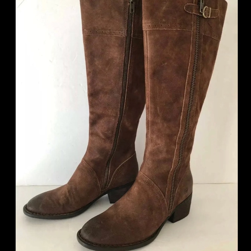 Born NWOB Sz 8 Leather Boots Zipper Tall